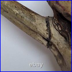 09K6 ANCIENNE STATUE CHRIST EN BOIS SCULPTE POLYCHROME CRUCIFIX XVIIIe RELIGION