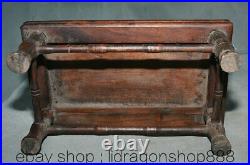 12.8Vieux chinois Huanghuali bois sculpté dynastie Table bureau meubles anciens
