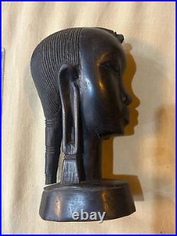 1901 statue en bois sculpté antique en ébène vintage Afrique ancienne rare