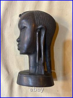 1901 statue en bois sculpté antique en ébène vintage Afrique ancienne rare