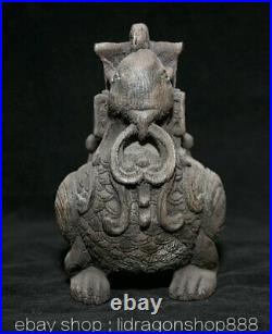 6 Ancienne Chine Bois d'agar Sculpté Phénix Oiseaux Zun Boire Coupe Vaisseau
