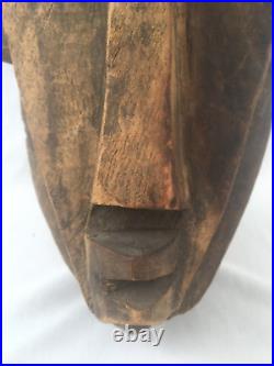 ANCIEN GRAND MASQUE CIMIER GAZELLE SCULPTÉ EN BOIS ART AFRICAIN H. 66 cm