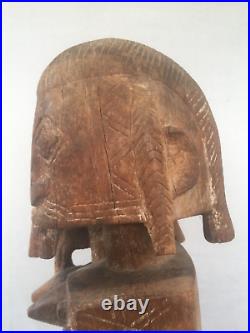 ANCIENNE STATUE COUPLE DOGON SCULPTÉ EN BOIS MALI ART PRIMORDIALE H. 62 cm