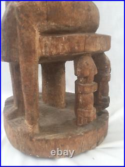 ANCIENNE STATUE COUPLE DOGON SCULPTÉ EN BOIS MALI ART PRIMORDIALE H. 62 cm