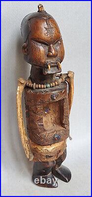 Afrique Congo Belge Superbe Fetiche Teke Ancien De Caractere / Finement Sculpte