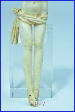 Ancien Beau Christ Corpus Christi Patiens sculpté 18ème Religieux crucifix