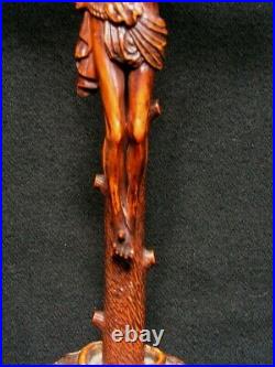 Ancien Christ Bois Sculpte Foret Noire Art Populaire Serpent XVIII E Schwarzwald