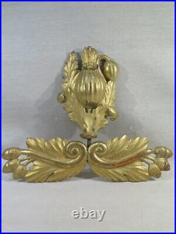 Ancien Element En Bois Dore Et Sculpte Decor Grenade Napoleon III