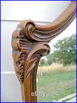Ancien Grand Miroir Bois sculpté LOUIS XV motif coquille, H 85 X 58 cm