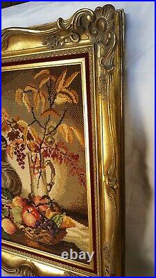 Ancien Jolie Cadre Louis XV stuc doré sculpté Canevas nature morte Montparnasse