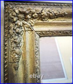 Ancien Miroir Piqué 19ème Cadre en Bois Sculpté Très Bel Objet