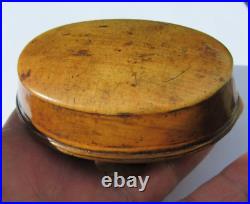 Ancien Tabatiere Buis Bois Sculpte Bretagne Art Populaire Box Snuff