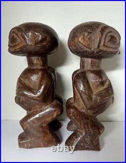 Ancien Tikis Polynésien En Bois Sculpté