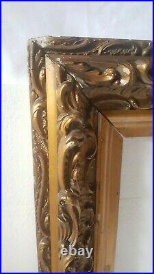 Ancien Très Jolie Cadre Louis XV stuc doré sculpté 19ème 64x56cm 3,2kg