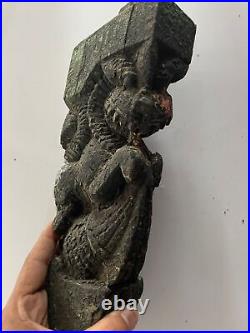 Ancien ancien char en bois sculpté Statue de collection de dragon indien