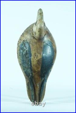 Ancien appelant appeau chasse canard en bois sculpté art populaire polychrome 1