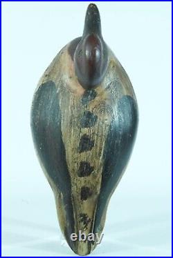 Ancien appelant appeau chasse canard en bois sculpté art populaire polychrome 2