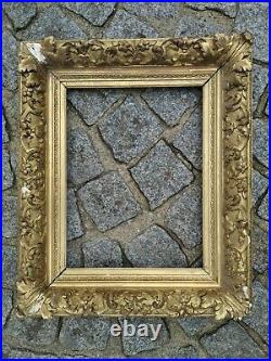 Ancien cadre baroque rococo doré feuillure 36 cm x 28 cm frame gravure tableau