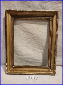 Ancien cadre bois baguette doré feuillure 28 cm x 21 cm photo old frame gravure