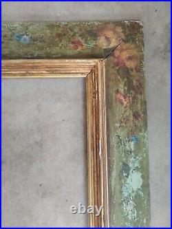 Ancien cadre bois impressionniste feuillure 53 cm x 32 frame tableau peinture