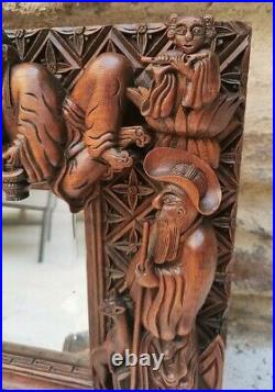 Ancien cadre bois sculpté Hand carved wooden frame Chine Indochine Vietnam China
