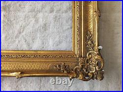 Ancien cadre louis XV bois stuc doré feuillure 28 cm x 20 frame peinture photo