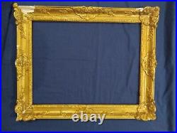 Ancien cadre louis XV doré feuillure 52 cm x 39 cm patiné frame peinture tableau