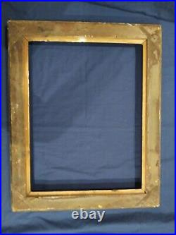 Ancien cadre louis XV doré feuillure 52 cm x 39 cm patiné frame peinture tableau