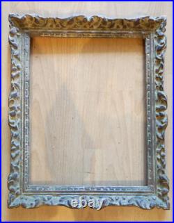 Ancien cadre montparnasse bois patine doré feuillure 38 cm x 30 frame peinture
