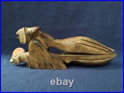 Ancien casse noisette art populaire bois sculpté décor animalier collection