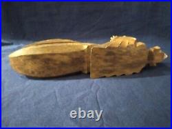 Ancien casse noisette art populaire bois sculpté décor animalier collection