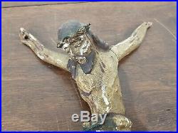 Ancien christ en bois sculptée polychrome 18ème