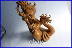 Ancien dragon bois sculpté Asie (39056)