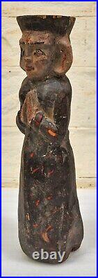 Ancien en Bois Tribal Ethnique Femme Figurine Original Ancien Sculpté à la Main