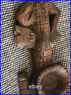 Ancien grand jeu awalé bois sculpté 88 cm art ethnique Afrique
