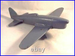 Ancien jouet avion CAUDRON RENAULT C460 bois sculpté année 30 laqué bleu pétrole