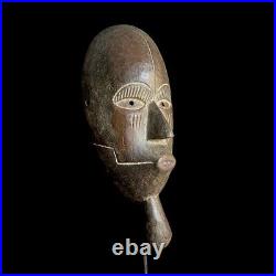 Ancien masque facial en bois sculpté à la main art tribal africain African Gu