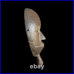 Ancien masque facial en bois sculpté à la main art tribal africain African Gu