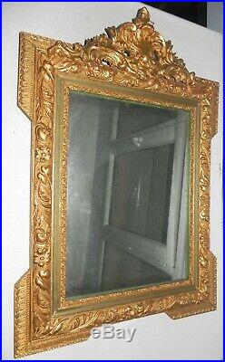 Ancien miroir bois doré sculpté du XIX eme style louis XV
