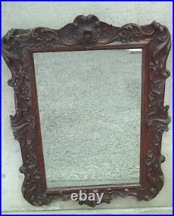 Ancien miroir bois sculpté 18 eme siecle louis xv