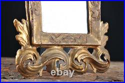 Ancien miroir bois sculpté doré XVIII antique mirror venetian wood carved gilded