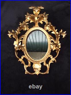 Ancien miroir glace en bois doré sculpté XVIII OU XIX miroir au mercure