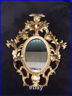 Ancien miroir glace en bois doré sculpté XVIII OU XIX miroir au mercure