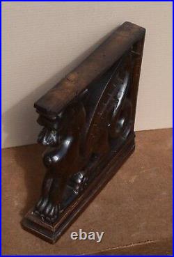 Ancien ornement de meuble en bois sculpté statue de dragon