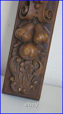 Ancien panneau bois sculpté xixème theme personnage fruits