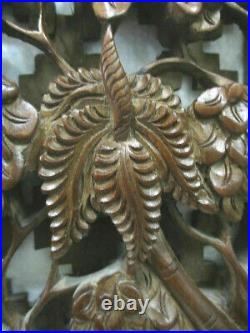 Ancien panneau en bois sculpté Dieu et Déesse Hindous