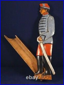 Ancien plumier militaire soldat poilu bois sculpté guerre 14-18 France