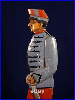 Ancien plumier militaire soldat poilu bois sculpté guerre 14-18 France