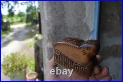 Ancienne Boîte d'Allumettes en Bois Sculpté Russe Russie Années 1930