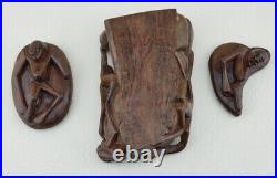 Ancienne Boîte sculptée en bois Afrique art des tribus nomades